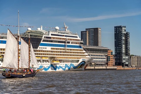 Cruise ship Aida Sol at the Altona Cruise Center in Hamburg, Germany