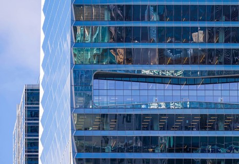 Toronto financial district skyline and modern architecture on Bay street