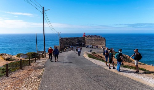 The Farol de Nazare lighthouse, an annual meeting point in autumn to watch the big waves on the