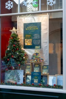 Waterstones Book of the Year, The Artist by Lucy Steed, books in window display of Waterstones