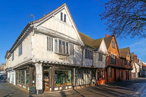 Curson Lodge, historic 15th-century listed timber-framed building, Silent Street, Ipswich, Suffolk,