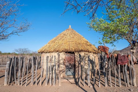 Cabin, traditional Himba village, Kaokoveld, Kunene, Namibia