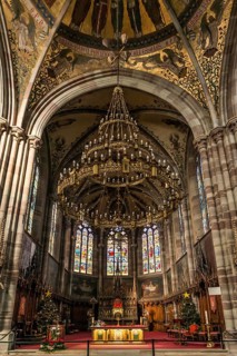 Interior view, Church of St. Peter and Paul, Obernai, Alsace, Bas-Rhin Department, France