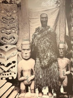 Tawhaki with parts of the Assembly House, 1985-1902, Maori, Historic Photo, Rotorua, New Zealand
