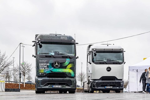 E-trucks from Daimler Truck are vehicles for CO2-neutral road haulage. eActros from Mercedes-Benz