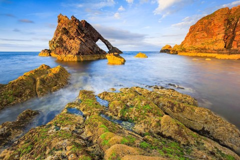 Rock arch on Scottish coast, Scotland, Great Britain