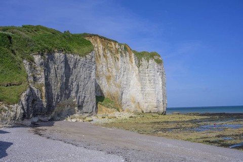 Chalk Cliff Coast and Beach, Vaucottes, Vattetot-sur-Mer, Seine-Maritime Department, France