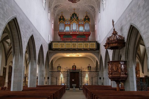 Interior view of Radolfzell Cathedral of Our Lady, Radolfzell am Lake Constance, Konstanz district,