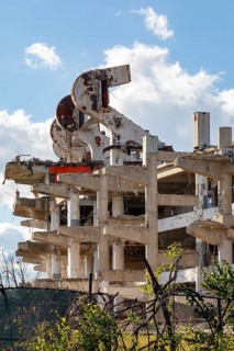 Washington, DC - Demolition of RFK Stadium. The stadium hosted baseball, football, soccer, and