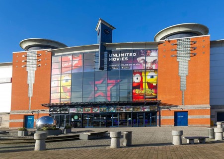 Cineworld multiplex cinema modern leisure development buildings, Cardinal Park, Ipswich town