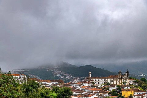 A dark and stormy day in the historic city of Ouro Preto in Minas Gerais, Ouro Preto, Minas Gerais,