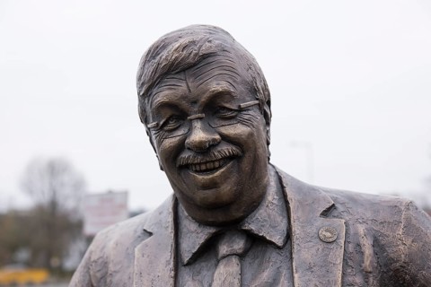 Walter LÃ¼bcke memorial at the erection of Walter LÃ¼bcke Platz in front of the Konrad Adenauer