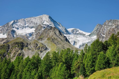 Pigne d'Arolla with Tsijiore Nouve Glacier, Arolla Valley, Val d'Hérens, Canton of Valais,