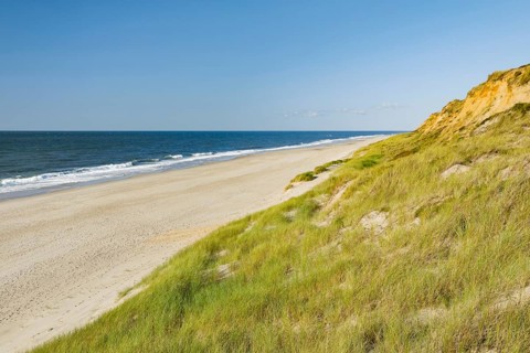 Red Cliff, steep coast on the island of Sylt, Germany