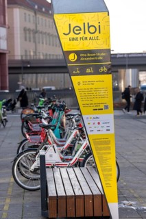 Jelbi Station der Berliner Verkehrsbetriebe, BVG, here BVG customers can combine various mobile