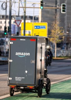 E-cargo bike, e-cargo bike delivery vehicle, pedal drives with e-motor assistance, from the