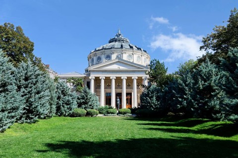 Neo-classical Romanian Athenaeum concert hall, Bucharest, Romania