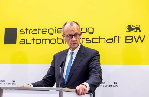 Federal Chancellor Friedrich Merz (CDU) . portrait. Annual event on the BW Automotive Industry