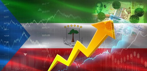Equatorial Guinea Financial Growth on Market Graph. Equatorial Guinea Economic Growth on Financial