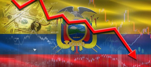 Ecuador Financial Crisis on Economic Graph. Financial Fall Ecuadorian on Economy Market