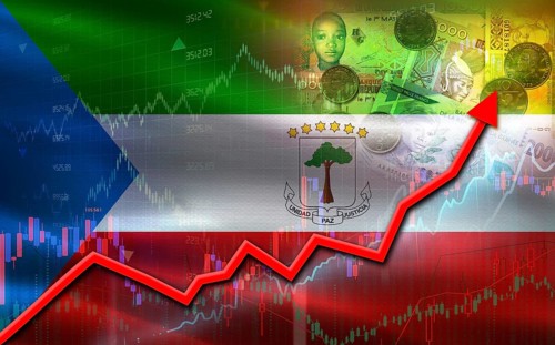 Equatorial Guinea economic growth on financial graph. Equatorial Guinean financial growth on market