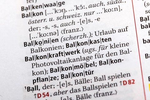 Balcony power plant. Term from the Duden. Standard work of German spelling, 29th edition. germany