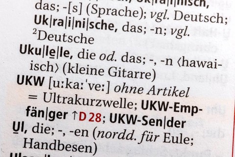 Ukulele, FM receiver Term from the Duden. Standard work of German spelling, 29th edition. germany