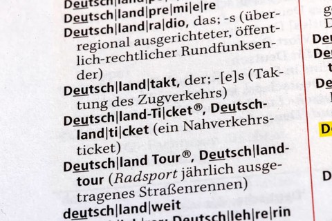 Germany ticket, Germany ticket, Germany tour, Germany tour, German tour. Term from the Duden.