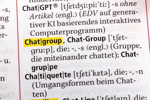 Chat Group, Chapter Group, Chat, Chat Line, Chat Room Caht GPT, Chatiquette. Terms from the Duden.