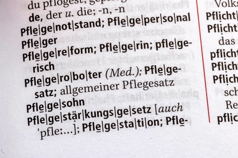 Care robot. Term from the Duden. Standard work of German spelling, 29th edition. germany