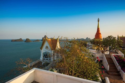 Wat Khao Chong Krachok, sunset, Prachuap Khiri Khan, Prachuap Khiri Khan Province, Central