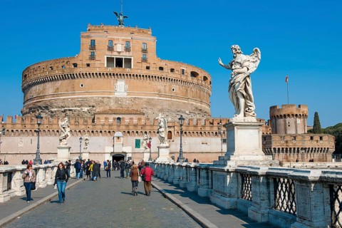 View of Castel Sant'Angelo Sant' Angelo built as an ancient mausoleum Hadrian burial site for