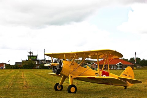 Boeing Stearman, radial engine, biplane, classic tail wheel, trainer, Spotterday, Wittmund, Lower