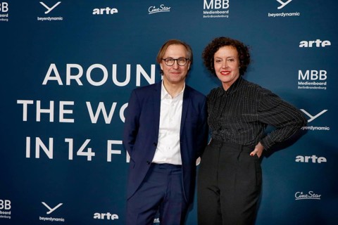 Bernhard Karl, festival director, and film godmother Maria Schrader at the festival opening and the