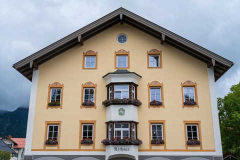 Rathaus, Lenggries, Upper Bavaria, Bavaria, Germany