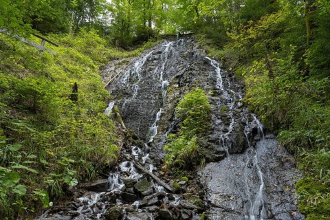 Rottach Wasserfall, Felsen, Rottach-Egern, Mangfall Mountains, Upper Bavaria, Bavaria, Germany