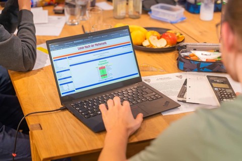 Exercises worked on laptop and writing materials at a table, Jugend Forschungszentrum Nagold, Calw