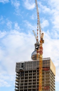 Construction site at the television tower, new office complex on Alexanderplatz in Berlin Mitte,