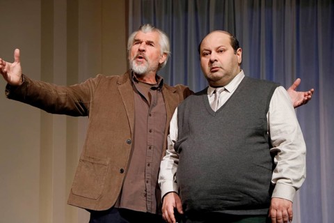 Daniel Morgenroth and Georgios Tsivanoglou during the photo rehearsal of The Neurosen Cavalier at