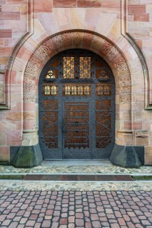 Ancient front door of the Archbishop's Ordinariate in Freiburg im Breisgau