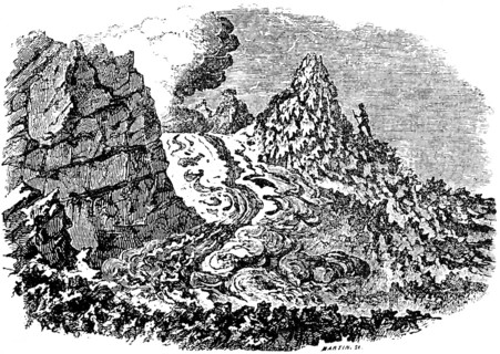 Flowing lava flow after the eruption of Vesuvius, natural disaster, geology, Gulf of Naples,