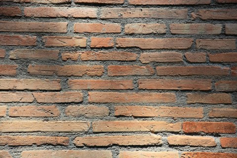 Sun-drenched brick wall with horizontal lines