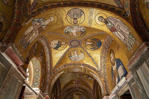 Mosaics in the Catholicon of the Hosios Luke Monastery, UNESCO World Heritage Site in Steiri,