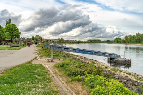 Rhein Promenade Helmut-Kohl-Ufer in Speyer, Rhineland-Palatinate, Germany