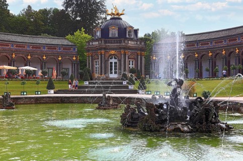 Water features of the Upper Grotto, Sun Temple, Hermitage in Bayreuth, Upper Franconia, Bavaria,
