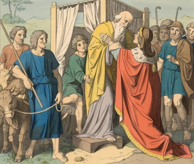 Biblical story, Jacob's journey to Egypt, is described in the Bible, where his sons first travel to