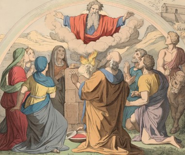 Biblical story, Noah's sacrifice of thanks, Noah, After the waters of the Great Flood receded and