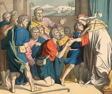 Biblical story, Joseph reveals himself. Joseph reveals himself to his brothers after they have come
