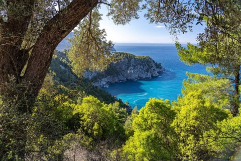 The coast near the village of Pili or Pelio, the island of Euboea or Evia, Greece