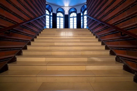 Interior view, staircase, Kontorhaus Chilehaus, Free and Hanseatic City of Hamburg, Germany